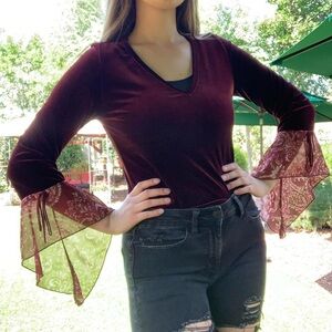 Vintage Long Sleeve Velvet Tee